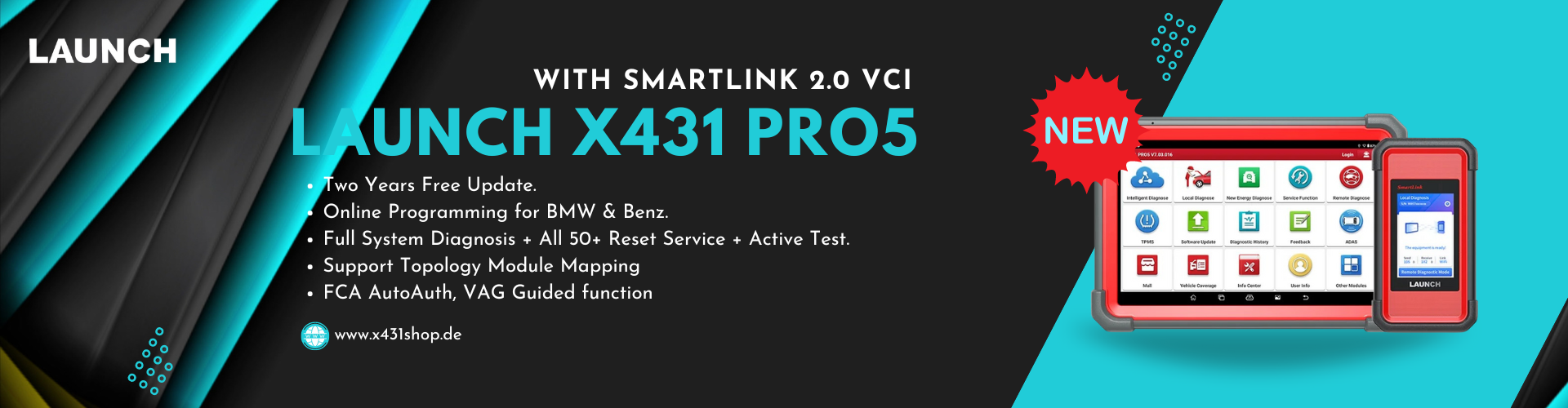 LAUNCH X431 PRO5 WITH SMARTLINK 2.0