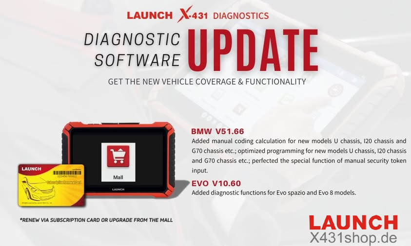launch x431 update BMW and EVO diagnostic software