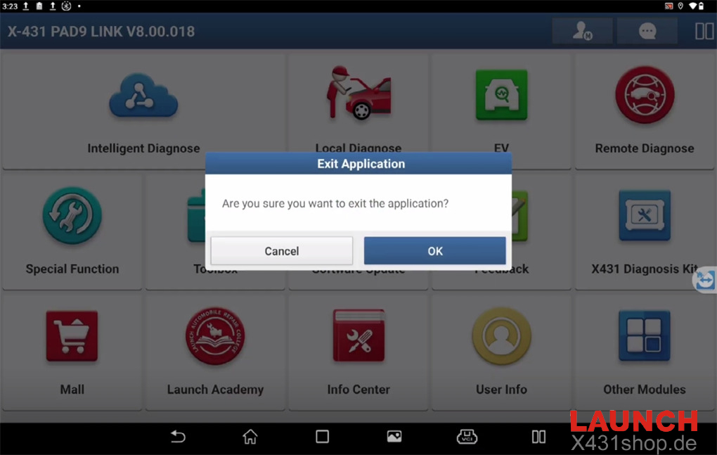 Are you sure you want to exit the application