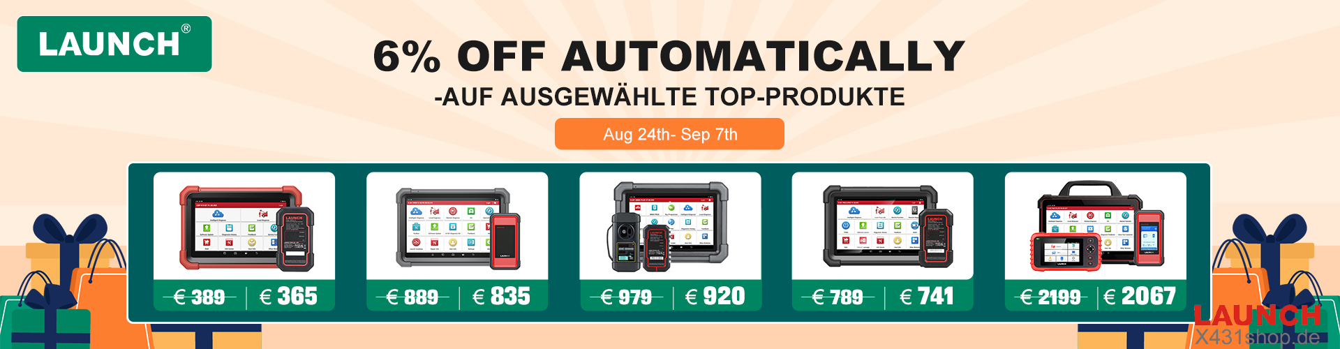 LAUNCH X431SHOP.DE 6% OFF AUTOMATICALLY