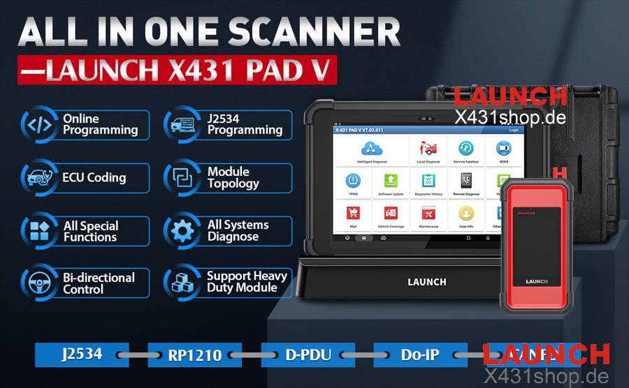 Launch X431 PAD V Elite Diagnostic with SmartLink C