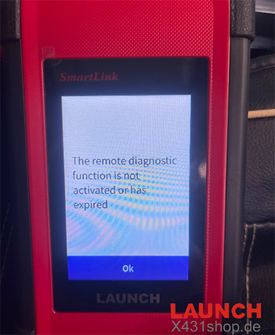 Launch SmartLink C remote diagnostic function is not activated