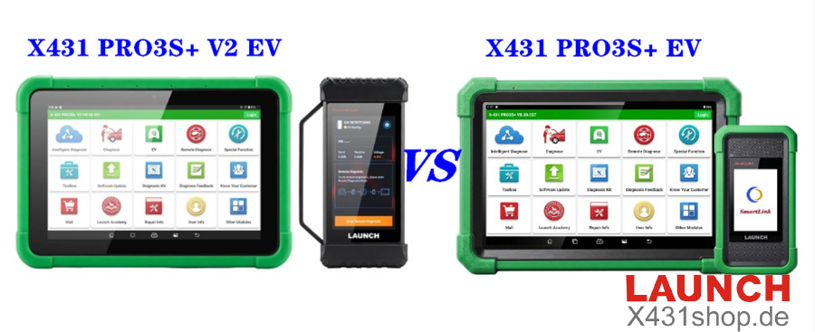 LAUNCH X431 PRO3S+ V2 EV vs. PRO3S+ EV